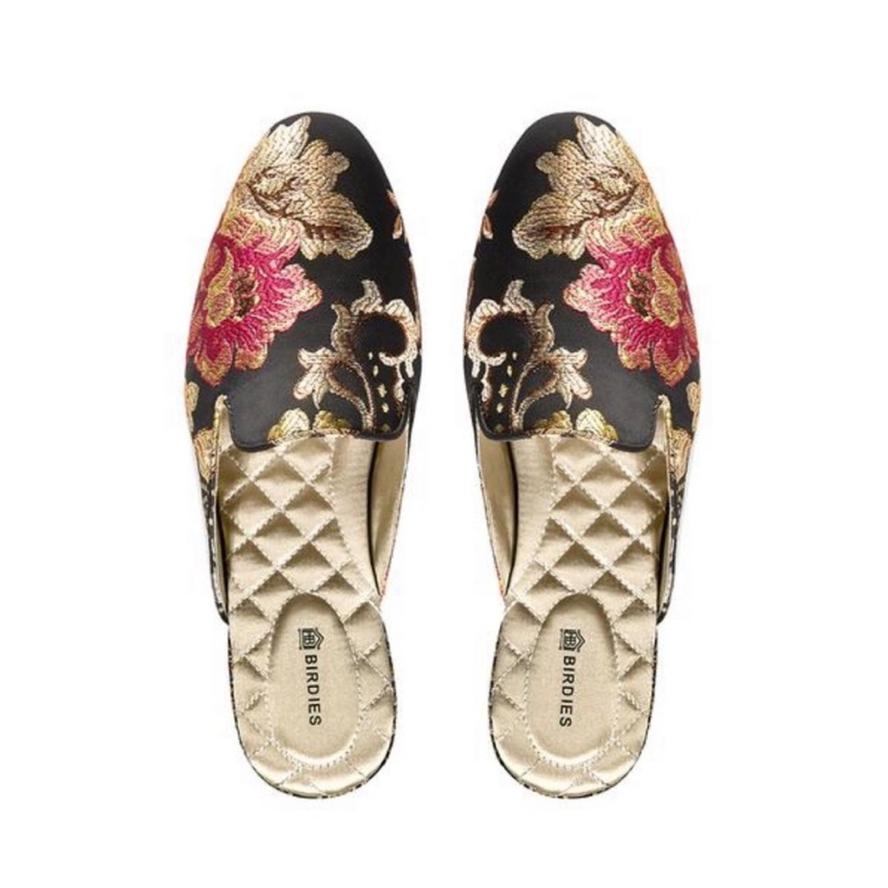 SOLD irdies Phoebe Mules in Floral Jacquard